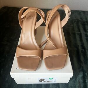A New Day Tan Block Heel Sandals